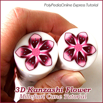 polymer clay tutorial 3D kanzashi flower