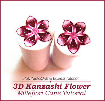 polymer clay tutorial 3D kanzashi flower