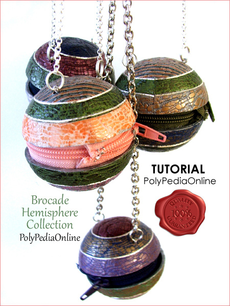 Polymer Clay Brocade Collection Zippered Purses Tutorial (eBook+Videos)