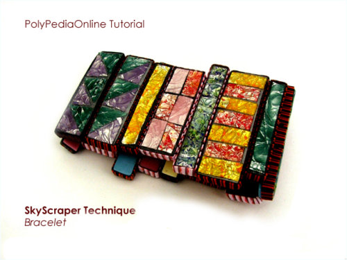 SkyScraper Technique - Polymer Clay Bracelet, Brooch Tutorial (eBook+Videos)