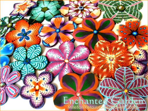 The Complete "Enchanted Garden" 14 Polymer Clay Millefiori Flower Canes Tutorial (eBooks+Videos)