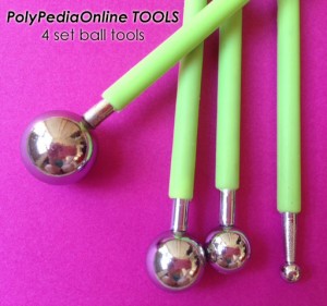 FREE SHIPPING! 4 Modelling Ball Tools Set (double sided) for Polymer Clay