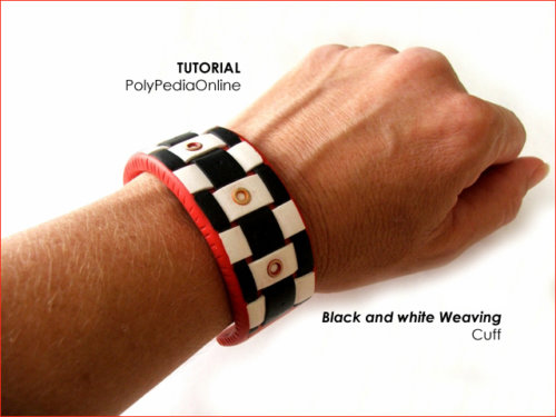 Polymer Clay Black & White Weaved Cuff/Bracelet Tutorial (eBook+Video)