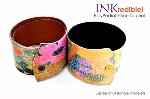 INKredible Alcohol Inks Polymer Clay Tutorial - Expressionist Bracelets & Mirror (eBook+Video)