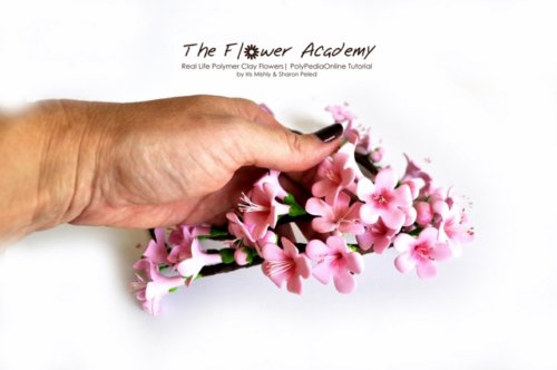 Polymer clay flower academy tutorial - how to create polymer clay flowers cherry