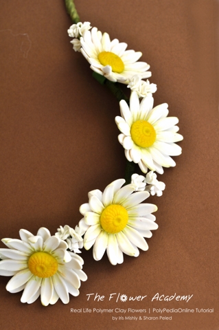 Polymer clay flower academy tutorial - how to create polymer clay flowers daisy crown