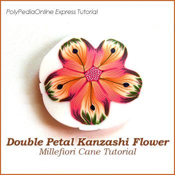 polymer clay tutorial double petal kanzashi flower