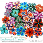 The Complete "Enchanted Garden" 14 Polymer Clay Millefiori Flower Canes Tutorial (eBooks+Videos)