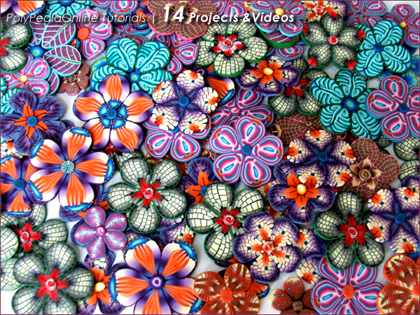 Millefiori Polymer Clay Beads In Rows Stock Photo - Download Image