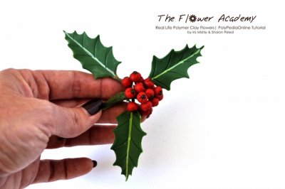 Flower Academy Polymer Clay Flowers Tutorial - Holly Branch