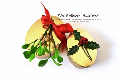 Polymer clay flower academy tutorial - how to create polymer clay flowers mistletoe
