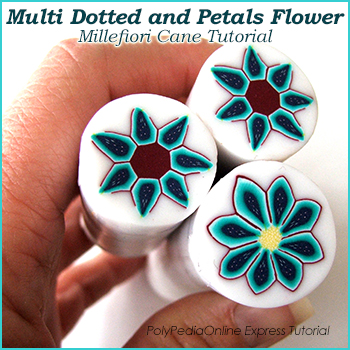 Polymer Clay Multi Dotted Petals Millefiori Flower Cane Tutorial (eBook+Video)