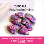 Polymer Clay Pillow Heart Beads & Pattern Sheets Tutorial (eBook)
