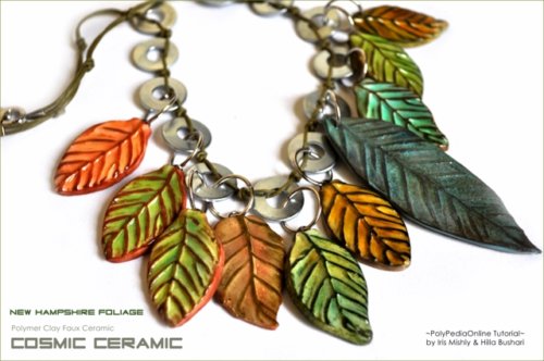 Polymer Clay Faux Ceramic Tutorial Foliage Beads