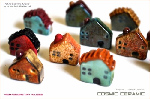 Cosmic Ceramic Polymer Clay Tutorial - Faux Ceramic Riomaggiore Mini-Houses Beads