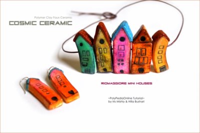 Cosmic Ceramic Polymer Clay Tutorial - Faux Ceramic Riomaggiore Mini-Houses Beads