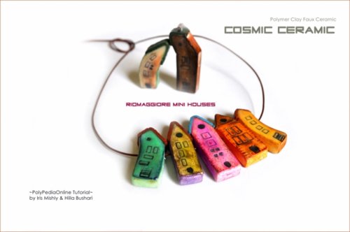 Cosmic Ceramic Polymer Clay Tutorial - Faux Ceramic Riomaggiore Mini-Houses Beads