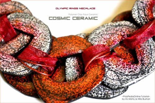 Cosmic Ceramic Polymer Clay Tutorial - Faux Ceramic Olympic Rings Necklace