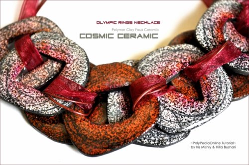 Cosmic Ceramic Polymer Clay Tutorial - Faux Ceramic Olympic Rings Necklace