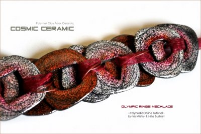 Cosmic Ceramic Polymer Clay Tutorial - Faux Ceramic Olympic Rings Necklace