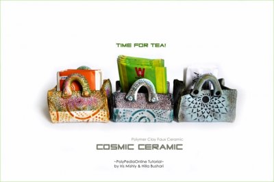 Cosmic Ceramic Polymer Clay Tutorial - Faux Ceramic Time For Tea Boxes Decoration