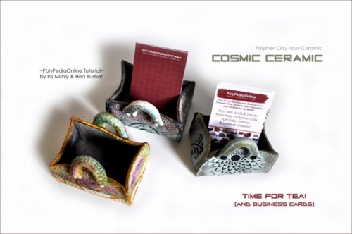 Cosmic Ceramic Polymer Clay Tutorial - Faux Ceramic Time For Tea Boxes Decoration