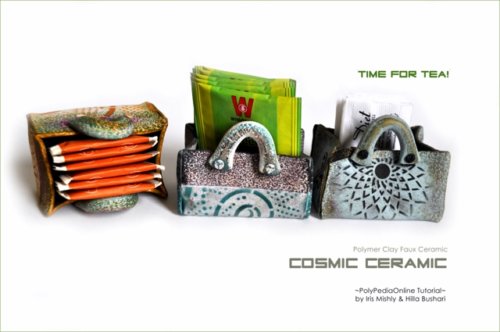Cosmic Ceramic Polymer Clay Tutorial - Faux Ceramic Time For Tea Boxes Decoration