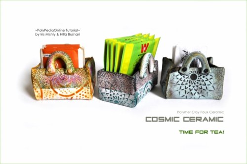 Cosmic Ceramic Polymer Clay Tutorial - Faux Ceramic Time For Tea Boxes Decoration