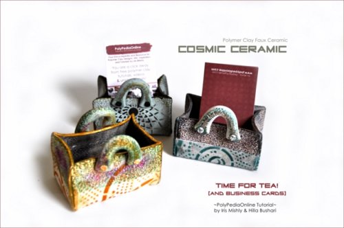 Cosmic Ceramic Polymer Clay Tutorial - Faux Ceramic Time For Tea Boxes Decoration