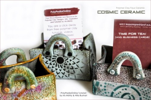 Cosmic Ceramic Polymer Clay Tutorial - Faux Ceramic Time For Tea Boxes Decoration