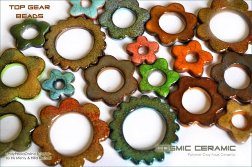 Cosmic Ceramic Polymer Clay Tutorial - Faux Ceramic Top Gear Beads