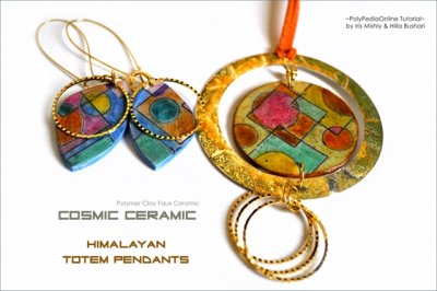 Cosmic Ceramic Polymer Clay Tutorial - Faux Ceramic Himalayan Totem Pendants