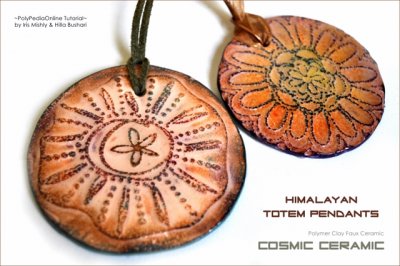 Cosmic Ceramic Polymer Clay Tutorial - Faux Ceramic Himalayan Totem Pendants