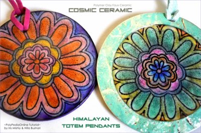 Cosmic Ceramic Polymer Clay Tutorial - Faux Ceramic Himalayan Totem Pendants