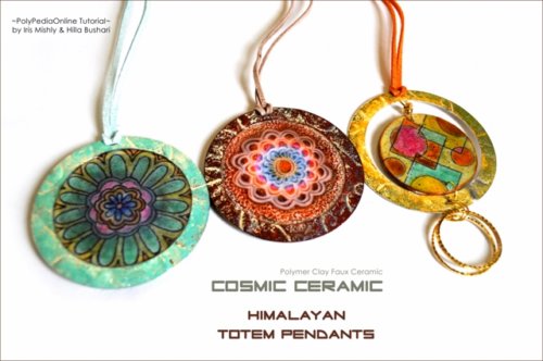 Cosmic Ceramic Polymer Clay Tutorial - Faux Ceramic Himalayan Totem Pendants