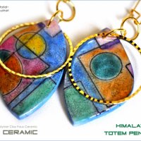 Cosmic Ceramic Polymer Clay Tutorial - Faux Ceramic Himalayan Totem Pendants