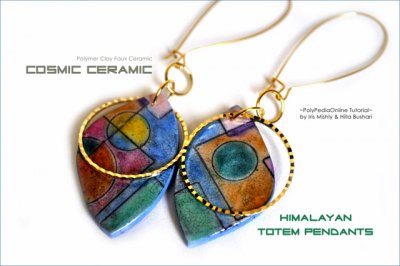 Cosmic Ceramic Polymer Clay Tutorial - Faux Ceramic Himalayan Totem Pendants