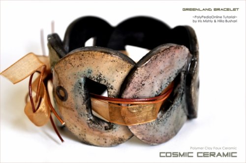 Cosmic Ceramic Polymer Clay Tutorial - Faux Ceramic GreenLand Bracelet