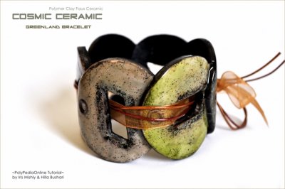 Cosmic Ceramic Polymer Clay Tutorial - Faux Ceramic GreenLand Bracelet