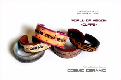 Cosmic Ceramic Polymer Clay Tutorial - Faux Ceramic World of Wisdom Cuffs