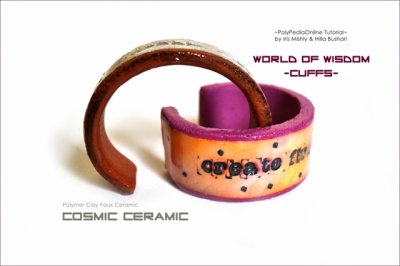 Cosmic Ceramic Polymer Clay Tutorial - Faux Ceramic World of Wisdom Cuffs