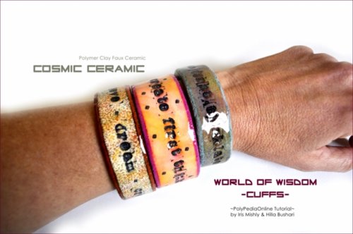 Cosmic Ceramic Polymer Clay Tutorial - Faux Ceramic World of Wisdom Cuffs