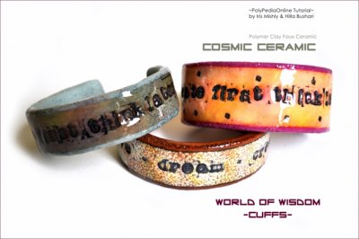 Cosmic Ceramic Polymer Clay Tutorial - Faux Ceramic World of Wisdom Cuffs