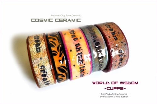 Cosmic Ceramic Polymer Clay Tutorial - Faux Ceramic World of Wisdom Cuffs