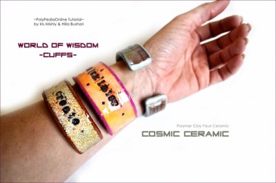 Cosmic Ceramic Polymer Clay Tutorial - Faux Ceramic World of Wisdom Cuffs