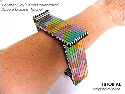 Polymer Clay "Pencil Celebration" Bracelet Tutorial (eBook)