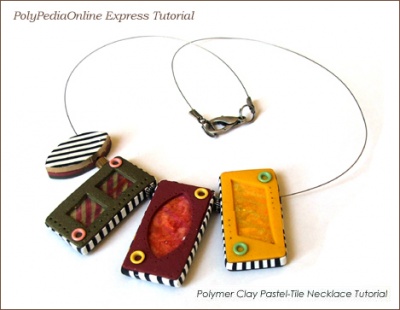 Polymer Clay "Tile-Pastel" Necklace Beads Tutorial (eBook)