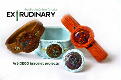 polymer clay extruder tutorial art deco bracelets