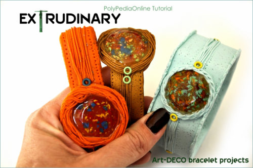 polymer clay extruder tutorial art deco bracelets