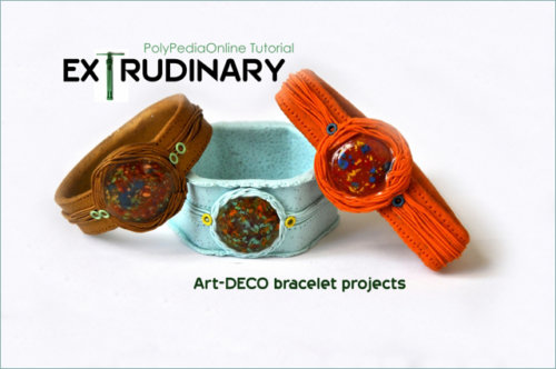 polymer clay extruder tutorial art deco bracelets